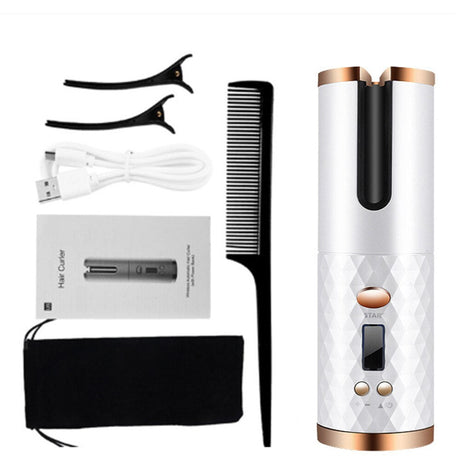 Cordless Auto Hair Curler  Tourmaline Ceramic Barrel With LCD Display - Detailed view
