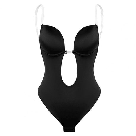 Womens Shaping Bodysuit  Deep V-Neck Smoothing Design - Product showcase