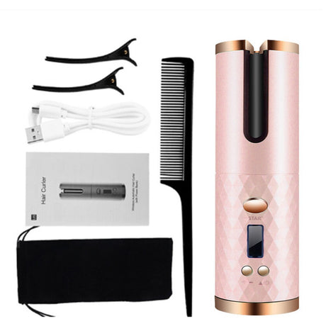 Cordless Auto Hair Curler  Tourmaline Ceramic Barrel With LCD Display - Product example