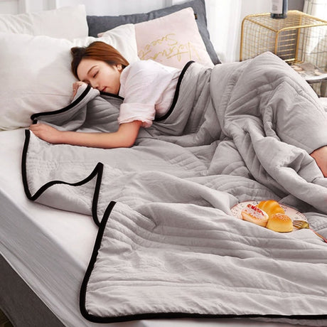 Cooling Bedding Set  Soft Cotton With Black Piping - Product example