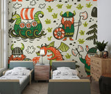 Dragon wall mural bringing adventure to a modern children's bedroom with Nordic-inspired design