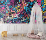 Military aircraft wallpaper transforming home office with retro aviation theme