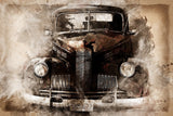 Vintage automobile design file showing detailed black and white pattern with rich contrasts and textures