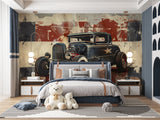 Hot rod street art mural adding character to man cave design