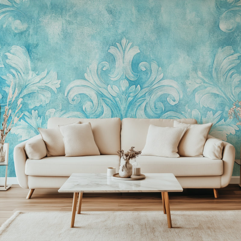 Vintage floral pattern enhancing home office space with natural light