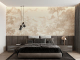 Classic French pastoral wallpaper featured in an entryway setting