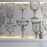 Elegant crystal pattern wallpaper in a modern dining space