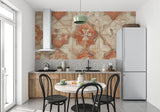 Vintage floral tile pattern bringing warmth to a bright kitchen space