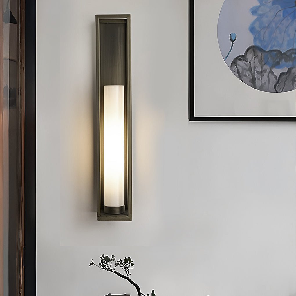 Modern Wall Sconce  Brushed Bronze Cylinder Frame - Product detail 10