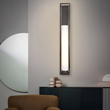 Modern Wall Sconce  Brushed Bronze Cylinder Frame - Product detail 11