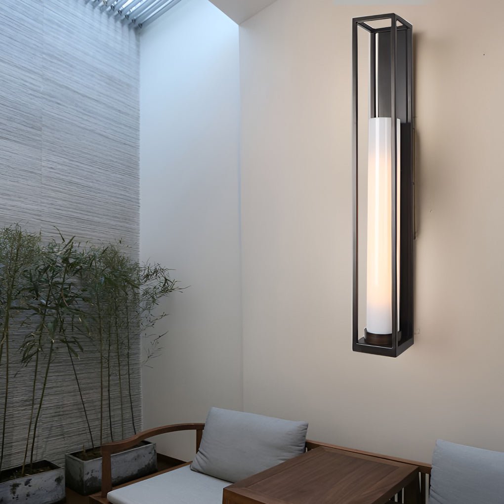 Modern Wall Sconce  Brushed Bronze Cylinder Frame - Product example