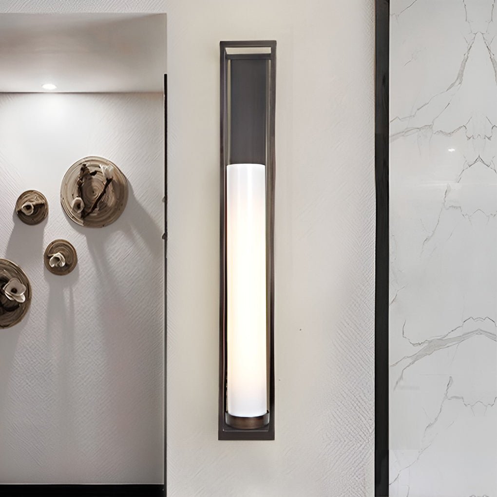 Modern Wall Sconce  Brushed Bronze Cylinder Frame - Product detail 4