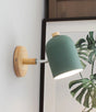 Scandinavian Wall Lamp  Wood Base Mint Shade - Product showcase