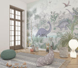 Dinosaur Mural Wallpaper | Prehistoric Jungle Paradise
