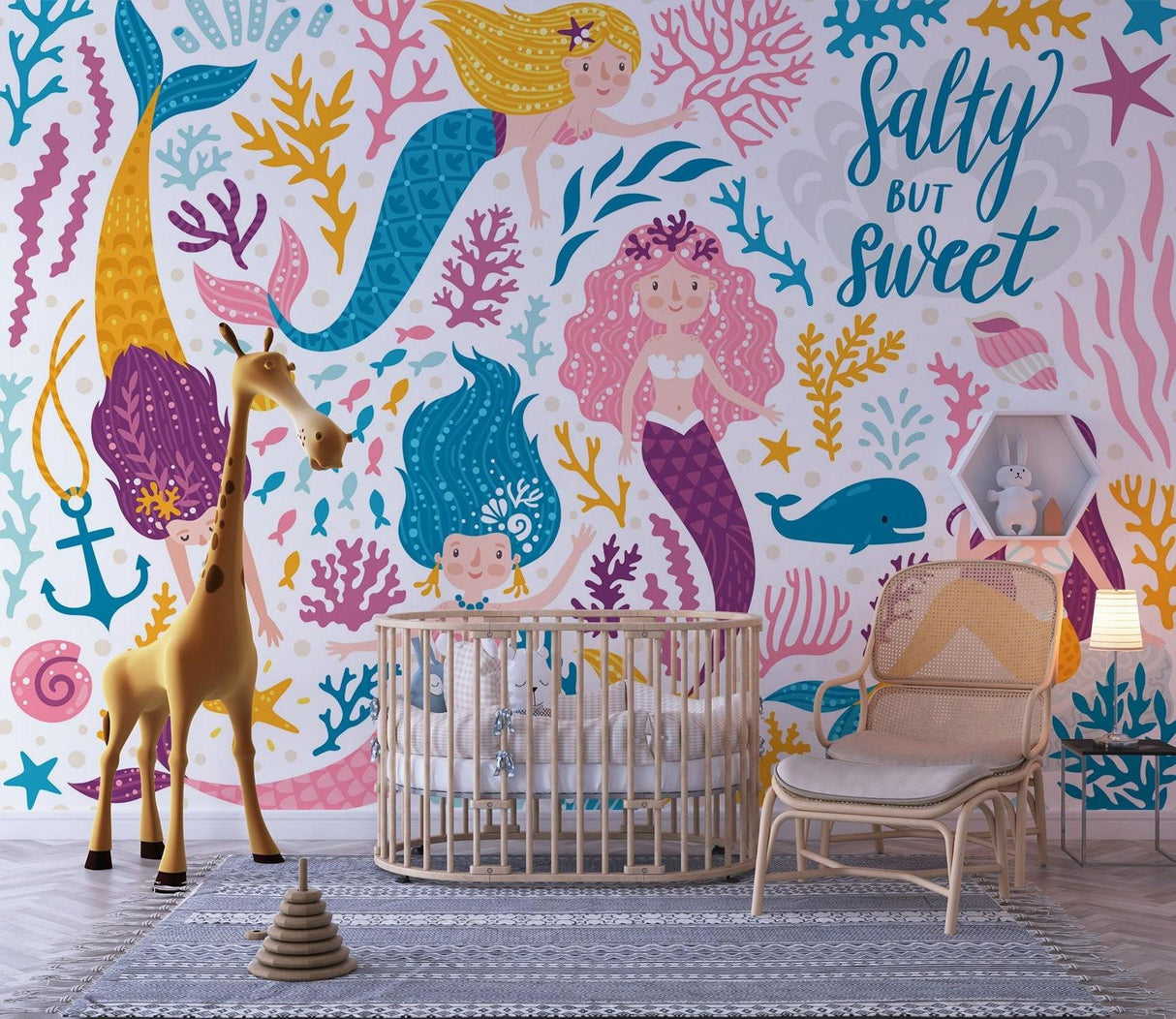 Mermaid Mural Wallpaper | Underwater Fantasy with Coral Reef