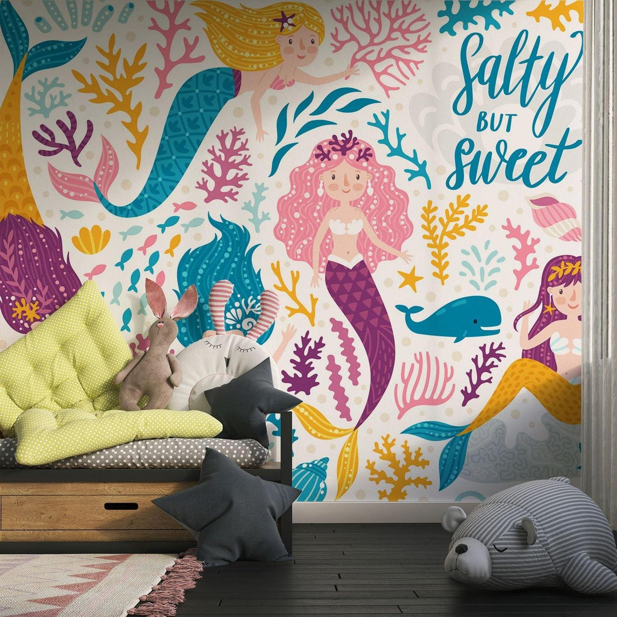 Mermaid Mural Wallpaper | Underwater Fantasy with Coral Reef