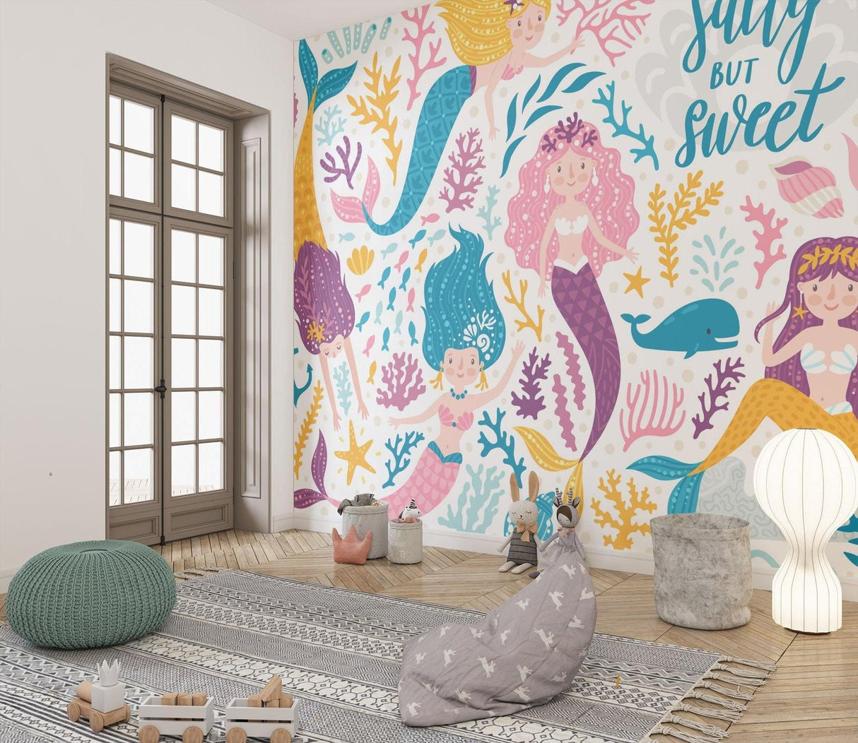 Mermaid Mural Wallpaper | Underwater Fantasy with Coral Reef