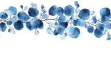 Blue Eucalyptus Watercolor Wallpaper design file showing detailed leaf pattern and color variations