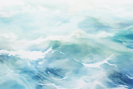 Watercolor ocean waves design file showing fluid blue patterns and soft white highlights