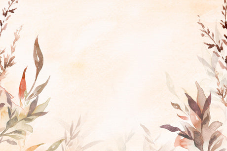 Watercolor terracotta leaves design file showing delicate botanical pattern and warm earth tones
