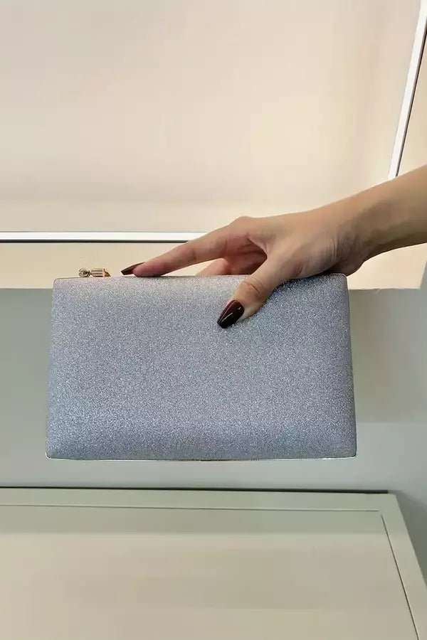 Evening Clutch Bag  Black Velvet Gold Handle Design - Product detail 5