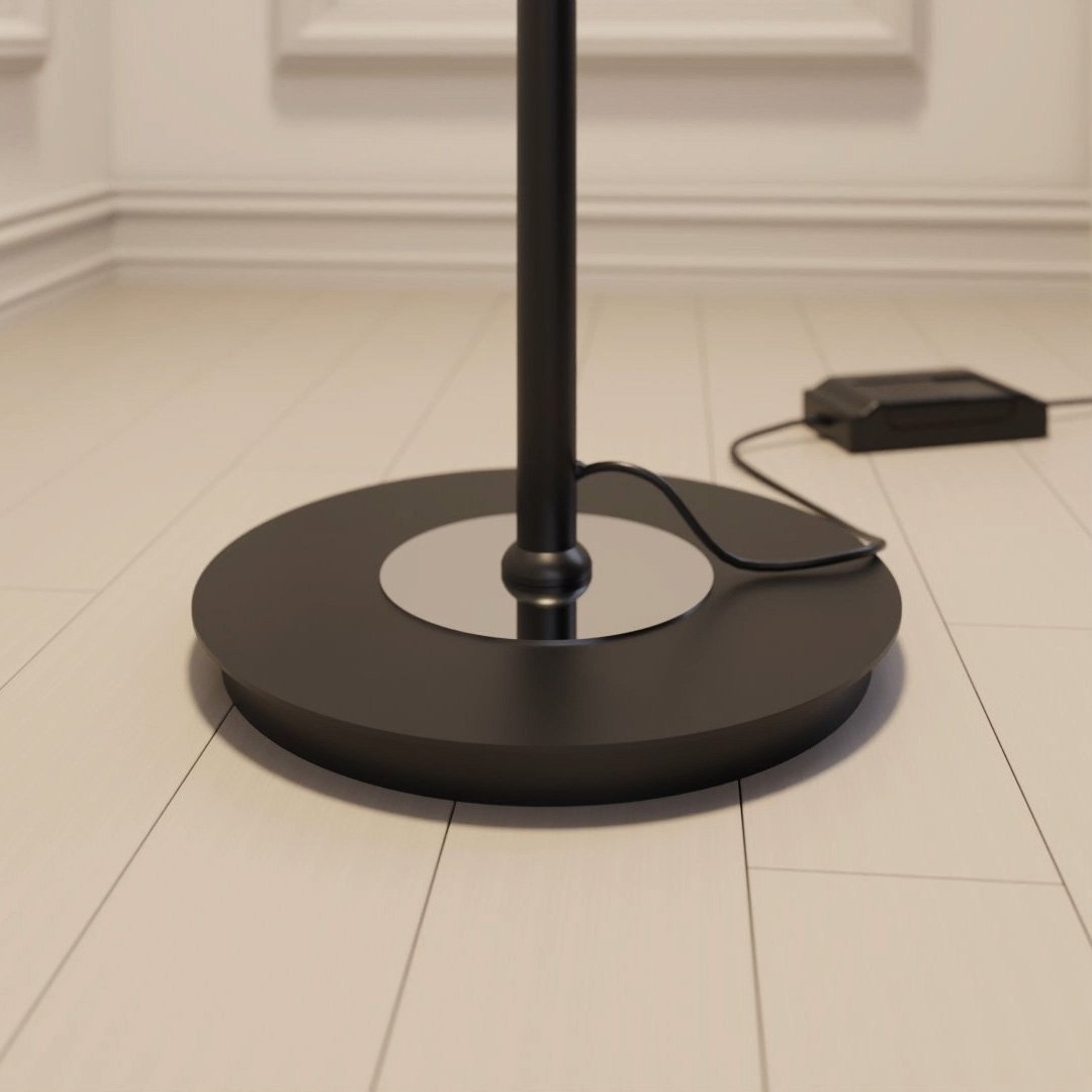 Modern LED Floor Lamp  Glass Disc Shade with Metal Stand - Product detail 5