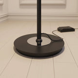 Modern LED Floor Lamp  Glass Disc Shade with Metal Stand - Product detail 5