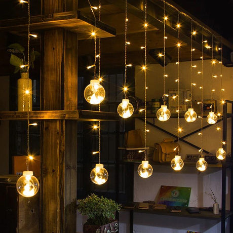 LED Globe String Lights  Glass Ball Curtain with Warm Glow - Product detail 8