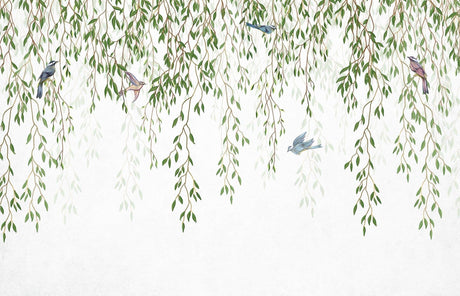 Willow tree and birds design file showing intricate branch patterns and color detail
