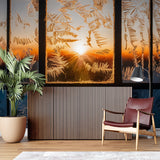 Nature window wallpaper making small home office feel spacious