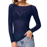 Sheer Mesh Top  Long Sleeve Transparent Design - Detailed view