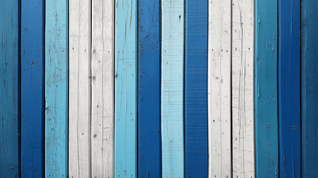 Wood Mural Wallpaper  Coastal Blue Striped Pattern - Wallpaper design detail 5
