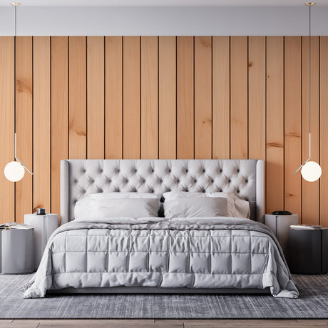 Wood Mural Wallpaper  Natural Pine Vertical Planks - Premium wallpaper design showcase