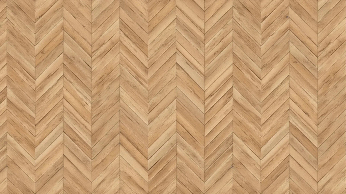 Chevron parquet wood pattern wallpaper design file showing detailed wood grain texture and warm honey tones