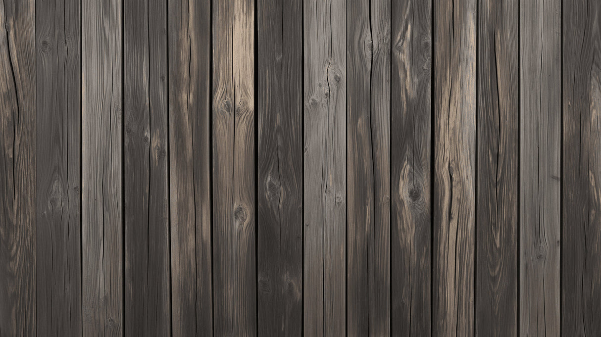 Rustic wood effect wallpaper as feature wall in master bedroom with contemporary furniture