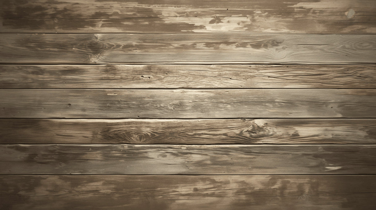 Rustic wood plank wallpaper creating a warm accent wall in modern living room setting