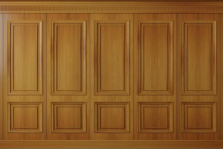 Classic oak wainscoting wallpaper design file showing detailed wood grain pattern and panel structure