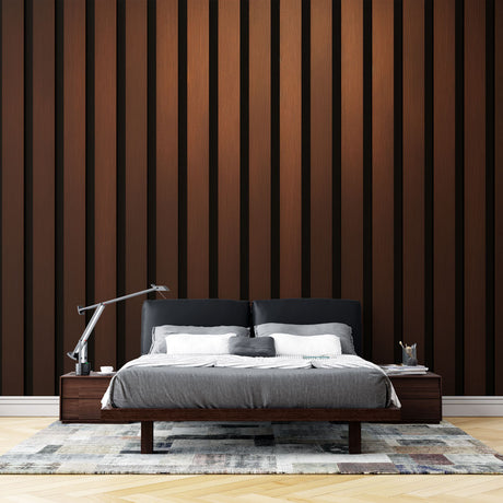 Wood Mural Wallpaper  Modern Vertical Slats Design - Premium wallpaper design showcase