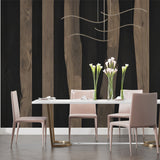 Modern stripe wallpaper making a statement in an entryway