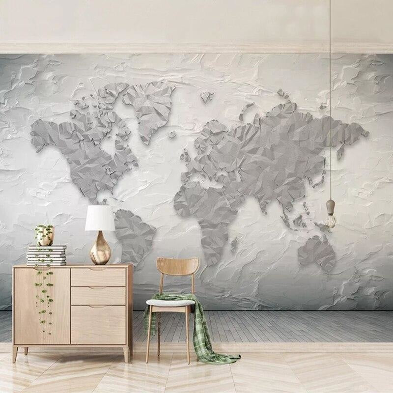 World map wallpaper bringing sophistication to meeting room