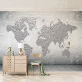 World map wallpaper bringing sophistication to meeting room