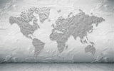 World Map design file showing detailed 3D relief pattern in grey tones