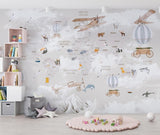 Educational World Map Wallpaper featured in modern nursery with gentle colors