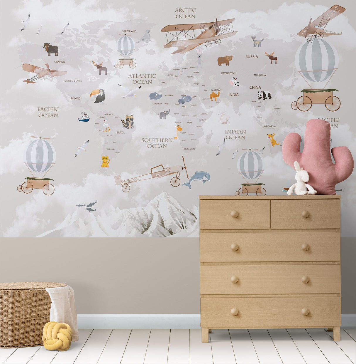 Adventure Map Wallpaper in home office showing versatile style