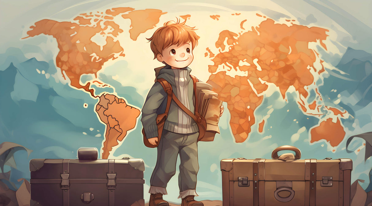 World Map Mural design file showing detailed anime adventure pattern