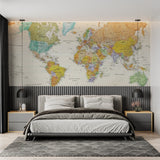 Educational Map Mural in family room showing scale and detail