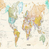 World Map Wall Design in library reading corner