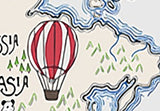 World map wallpaper adding educational value to a classroom reading nook