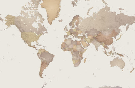 World Map Wallpaper design file showing detailed beige continents on white background