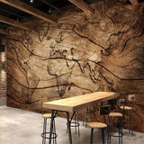 World Map Wallpaper installation in hotel lobby